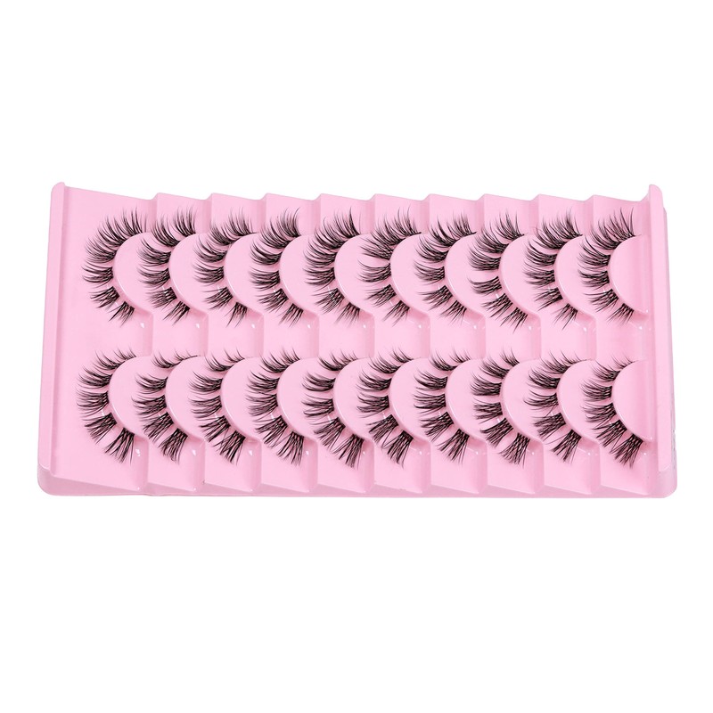 10 Pairs Cluster Lash D Curl Russian Strip Lashes Fluffy