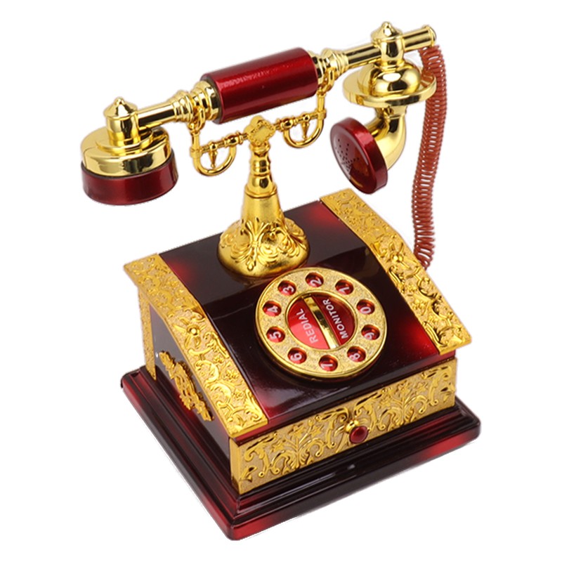 Dial Telephone Shaped Music Box Exquisite Retro Music Jewelry Box
