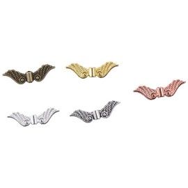 60 Pcs Angel Wings Beads, 6 Colors Alloy Fairy Wings Spacer Beads, Metal Wing Charm Pendant for DIY