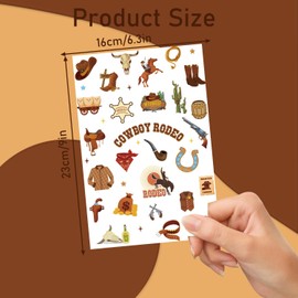 Gameza Cowboy Temporary Tattoo - 216+ Rodeo Temporary Tattoos Western Party Decorations Temporary Tattoo Sticker Kids My First Rodeo Birthday Party Supplies Horse Sticker Cowboy Party Favors