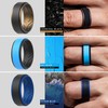 ThunderFit Anillos de boda para hombre, transpirable, borde de escalón,