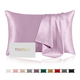 THXSILK Pillow Case Silk Solid Color Hidden Zipper 100% Silk Double Sided Highest Grade 6A OEKO Certified Good Breathability Reduces Friction for Hair & Skin Beauty Sensitive Sleep Support Sleep