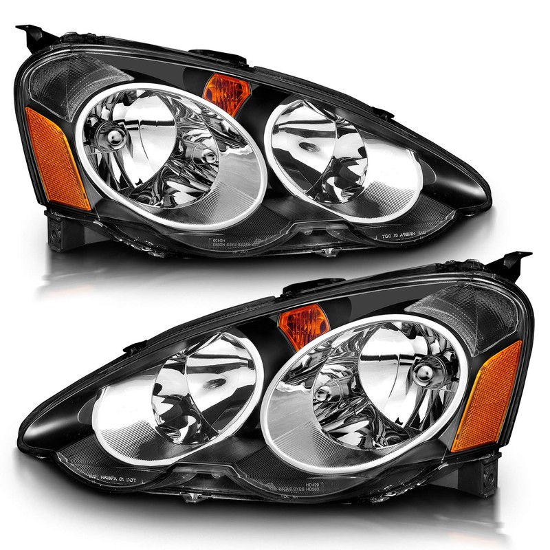 AmeriLite for 2002-2004 Acura RSX -Honda Integra DC5- Black Replacement