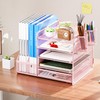 Marbrasse Desk Organizer with File Holder, 5-Tier Paper Letter Tray