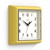 JONES CLOCKS® Mustard Quadratische Retro Wanduhr Modern Farbdesign Perfekt als