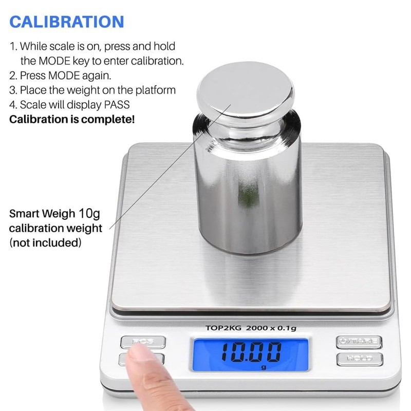 Calibration Weight Set, 5-Piece Calibration Gram Set, Measuring Weights, Set
