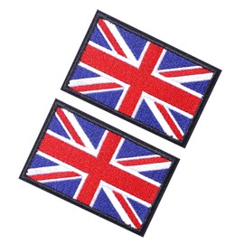 British Union Jack Patch United Kingdom Flag Patch British Union Patches Tactical Patches Hook and Loop Applique for Military Uniform Tactical Bag Jacket Jeans Hat, 2pcs