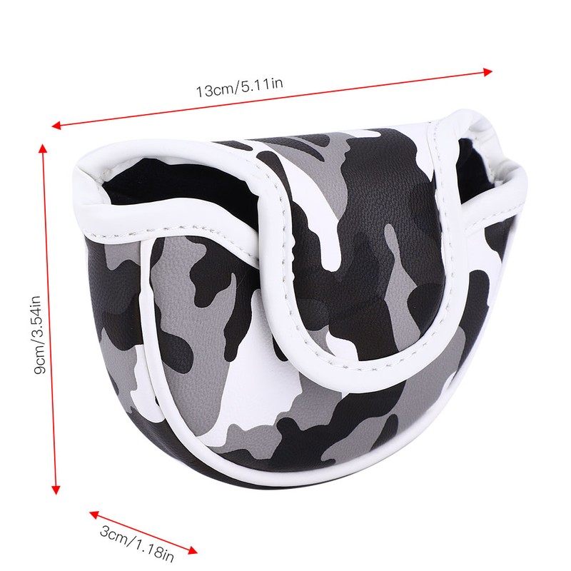 PU Leather Camouflage Semicircular Waterproof Magnetic Buckle Golf Putter Head