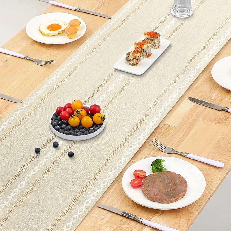 BSBUY Tablecloth Tassel Table Runner, Spring Kitchen Dining Table Decoration