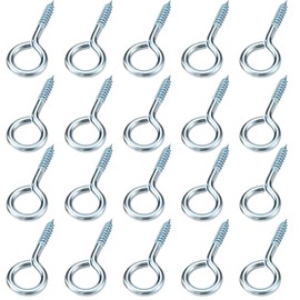 Pack of 20 Eye Bolts Stainless Steel 35 mm Screw Hooks Ceiling Hooks Hook Screw Hooks for Screwing Ring Screws for Household, Kitchen or Other Art Projects