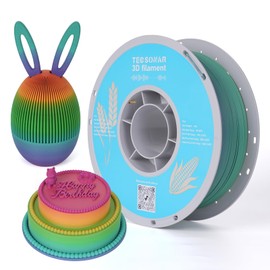 TECSONAR TECSONAR Matte Rainbow PLA 3D Printer Filament, 1KG Spool(2.2lbs) 1.75mm PLA Fast Color Change 3D Printing Material,Gradient Filament for Most FDM 3D Printers, Red Coral