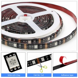 FOLGEMIR 2 Metre RGB LED Strip Dimmable, TV LED Backlight, 5050 RGB Strip for HDTV USB TV Lighting with 17 Buttons RF Remote Control, Waterproof IP65