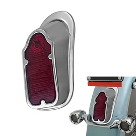 BOSYCY Motorcycles LED Brake Tail Light, Chrome Metal Tombstone Red Taillight with High-Low Brightness, Compatible with Harley Bike