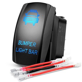 Nilight 90004B Bumper Light Bar Rocker Switch Led Light Bar 5 Pin Laser On/Off Switch 20A/12V 10A/24V Switch Jumper Wires Set,2 Years Warranty