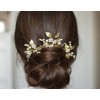 FXmimior Bridal Headpiece Vintage Crystal Leaf Hair Pins Bobby Pins