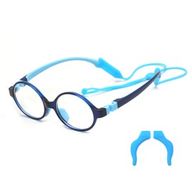 JM Kids Blue Light Glasses, Computer Gaming Grasses for Girls Boys Age 3-10, Anti Blue Ray TR90 Eyeglasses Blue Round Style