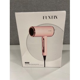 Funtin Hair Dryer 1800W Smart Intelligent Thermostat - Baby Pink, w/ Accessories