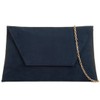 Navy Blue Envelope Clutch Bag, Faux Suede Evening Bag, Ladies