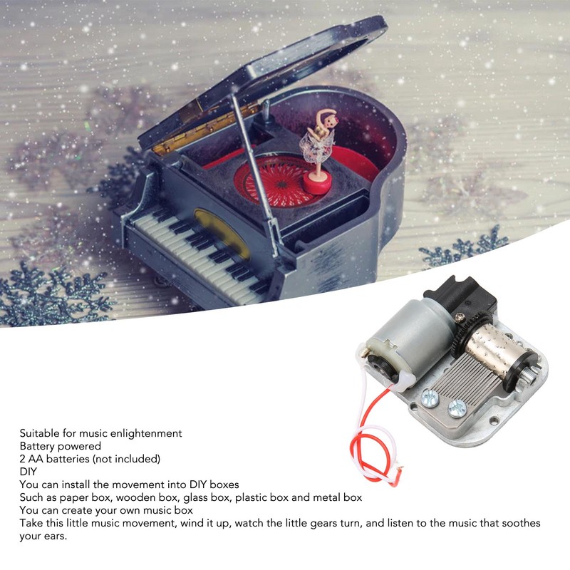 18 Note Musical Mechanism Movement Battery Powered Stress Relief DIY