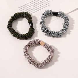 Hair Ties Silk Satin Scrunchies - Small Mini Thin Elestics Ponytail Holder Hair Bands Skinny Scrunchy For Thick Curl Hair No Crease Hair Ties Soft Accessories No Hurt Your Hair for Women and Girls