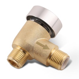 Upgraded Brass RV Vacuum Breaker Check Valve, 571-VAC-CHK-A Camper Trailer Flusher RV Tank Check Valve for b&b Model 571 Check Valve, Replace Leaking Vacuum Breaker on Black Tank System 1/2 DN Male