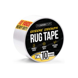 Double Sided Carpet Tape [2 Inch x 10 yd] Secure Area Rugs to Carpets, Laminate, and Hardwood Floors, Easy to Remove and Restick Without Residue or Damage to Rug or Floor