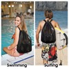 WANDF Swim Bag Mesh Drawstring Backpack Beach Backpack for Swimming,