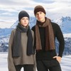 floconssy 3 PCS Men's Winter Hat Scarf Gloves Set, Warm