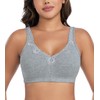 DotVol Women's Lace Cotton Comfort Plus Size Full Cup Minimizer