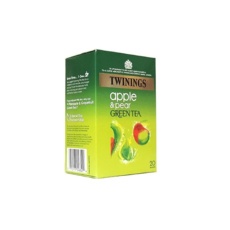Twinings Apple & Pear Green Tea 20 Single Tea Bags,