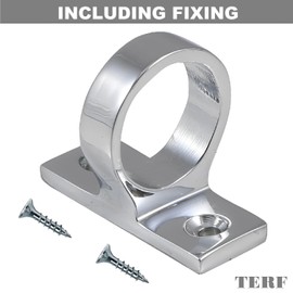 TERF®Heavy Duty Traditional Polished Chrome Sash Eye Ring Window Lift Pull Handle Sash Window Lift Pull Sliding Handle Including Fixing Screw - Pack of 1