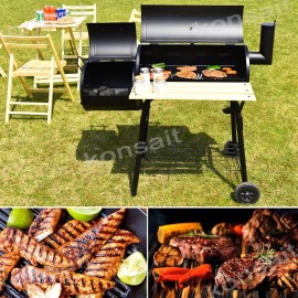 43" BBQ Grill Meat Cooker Smoker Outdoor Patio Backyard Charcoal Barbecue Tools