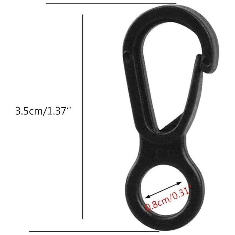 10Pcs Mini Plastic Carabiner Clips, Snap Hooks for Camping, Keychain,