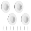 MOROBOR 4pcs White Round Recessed Handle, 65mm Large Stainless Steel