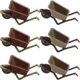 Vaguelly 6pcs Doll House Trailer Tiny Mini House Wheelbarrow Kids Wheelbarrow Toy Miniature Wheelbarrow Model Mini House Decoration Push Cart Models Micro Scene Food Small Plastic