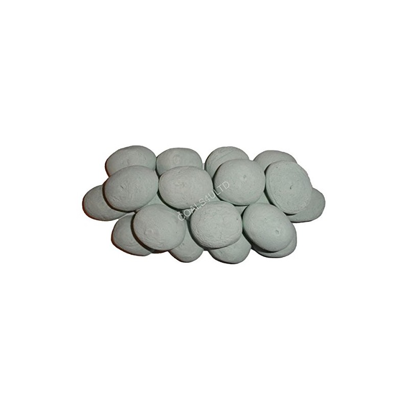 30 Gas Fire Replacement Ceramic Pebbles Replacements/Bio Fuels/Ceramic/Boxed (BEIGE WHITE