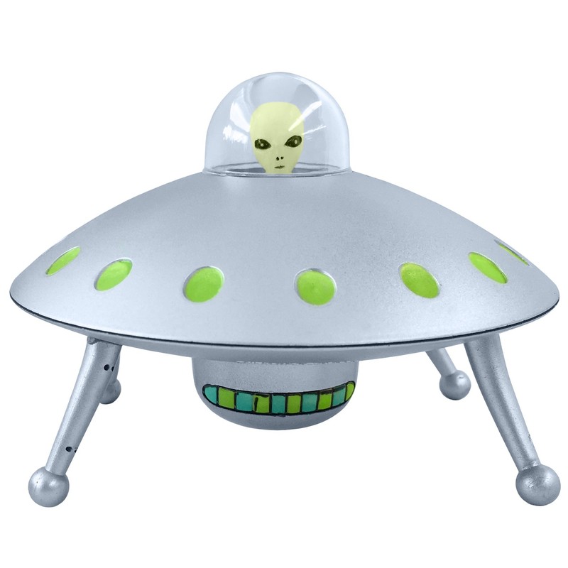 Off the Wall Toys Alien Glow-in-The-Dark UFO Space Ship and
