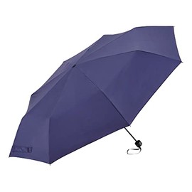 Waterfront U370-0819NV1-B0 Men's Folding Umbrella, Rain Umbrella, LESS IS MORE Toyama Thunder In Bag, Night Blue, 27.6 inches (70 cm), Big Size, Large Diameter, Wind Resistant, Withstands Strong