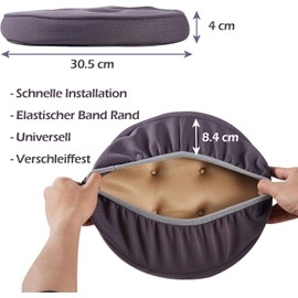 Big Hippo Round Chair Cushion, Memory Foam Round Seat Cushion for Chairs Soft Seat Cushion Seat Cushion for Bar Stool, Seat Cushion Suitable for Home, Bar, Car, Office and All Chairs - Grey