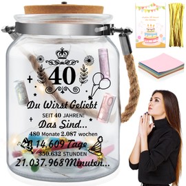 LED Bottle Light with Sayings, 40th Birthday Gift for Women and Men, 40th Birthday Gift Night Light Gifts Decoration, Gift Ideas for Birthday Table Decoration, LED Lighting Illuminated Decorative