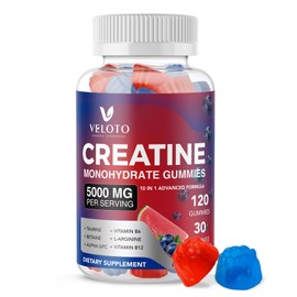 Creatine Monohydrate Gummies 5000mg, 120 Blueberry & Watermelon Gummies
