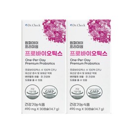 Dr. Check 닥터체크 원퍼데이 프리미엄 프로바이오틱스 490mg x 30캡슐 2개 / 써클 Doctor Check One Per Day Premium Probiotics 490mg x 30 Capsules x 2 / Circle