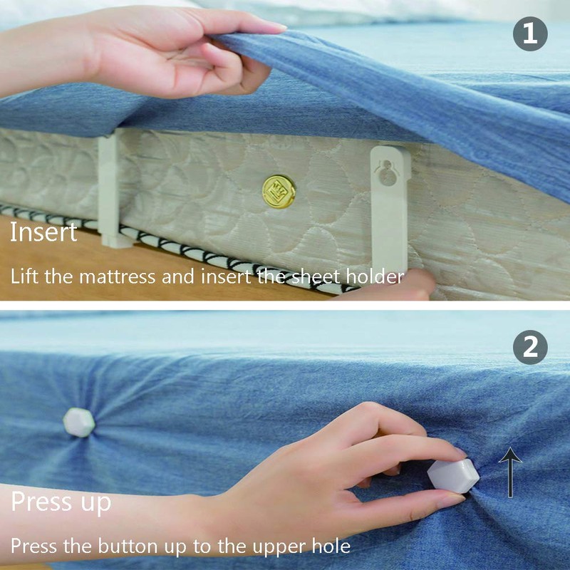 Toosunny - Juego de 4 soportes para sábanas para guardar