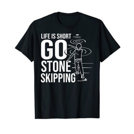 Stone Skipping Stones Skimming Skipper Throwing T-Shirt