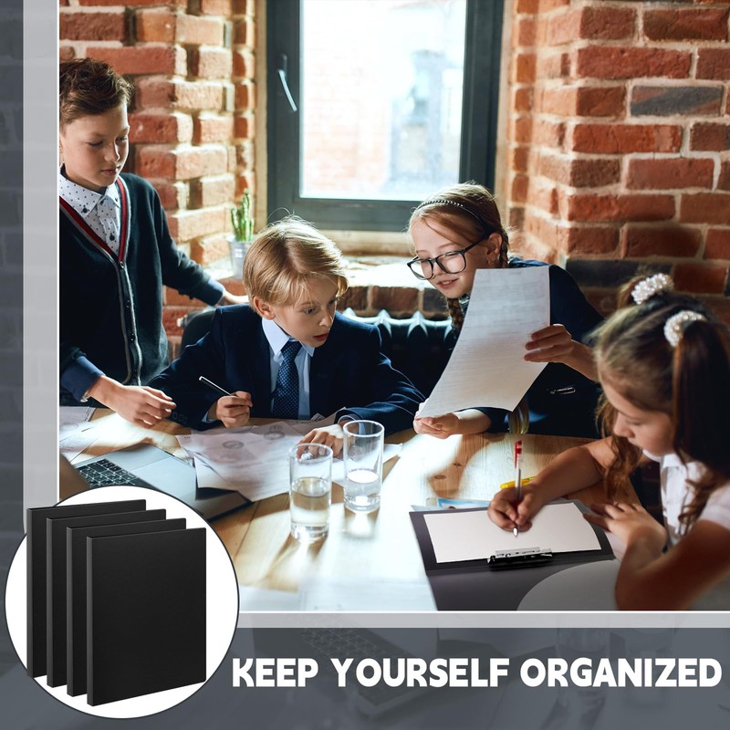 Teling 12 Pack Punchless Clamp Binder Folders, Black