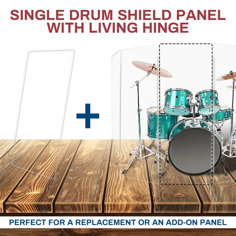 PENNZONI SIngle Panel Drum Shield Acrylic Panels w/ Plastic Hinges,