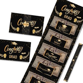 2025 Graduation Money Holder Graduation Gifts, Graduation Money Envelope Surprise Card For Cash Gifts, Black Gold Graduation Money Cards For Graduates, Men & Women
