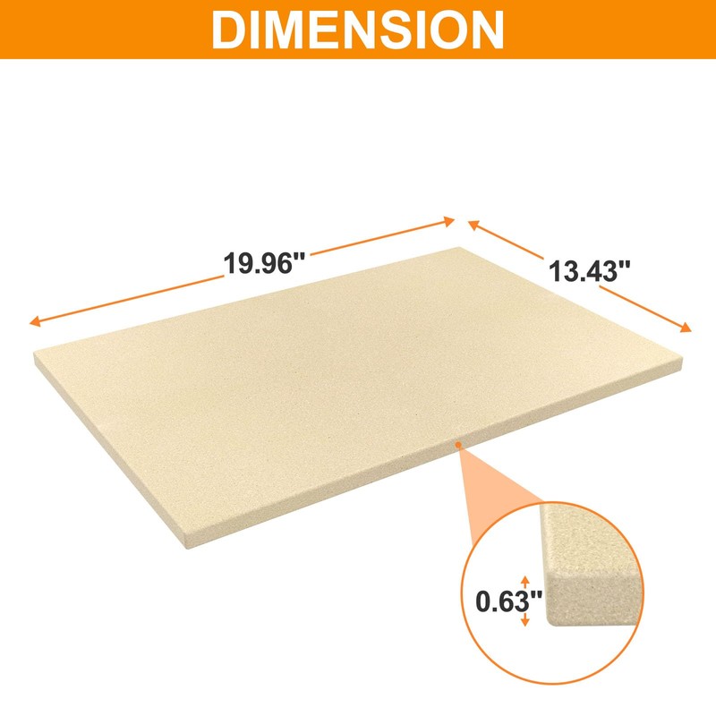 Extra Large Pizza Stone 20" x 13.5" Cordierite Rectangular Pizza