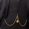 Gold Colour Double Albert Pocket Watch Chain With Locket Pendant