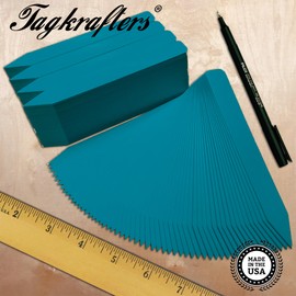 TAGKRAFTERS 6" x 5/8" Turquoise Premium Pot Stakes with Marker - 200 Pcs - Plastic Plant Tags and Labels - Nursery Garden Tree Labels Waterproof Writeable | Made in The USA |
